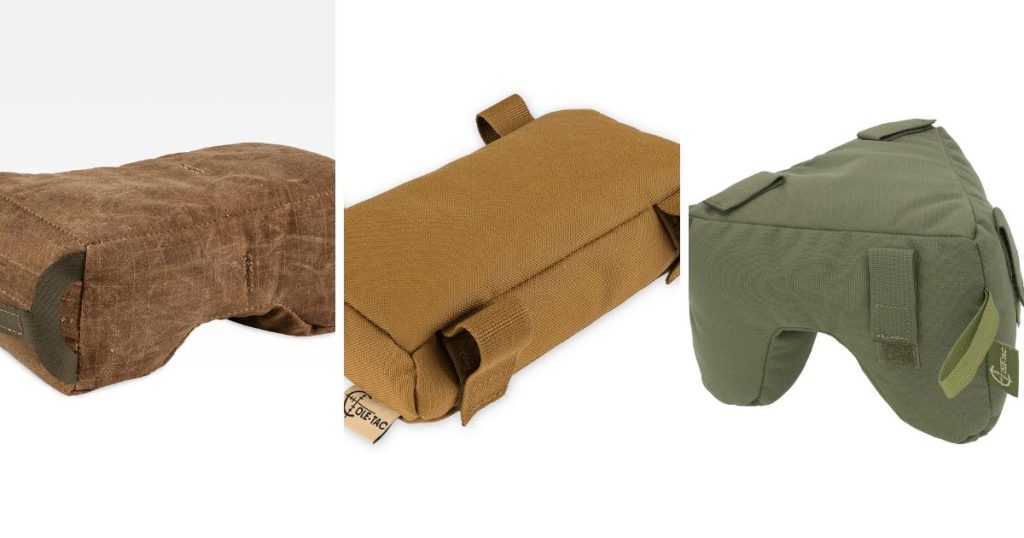 Three Cole-TAC support bags of different designs lined up on a white background.